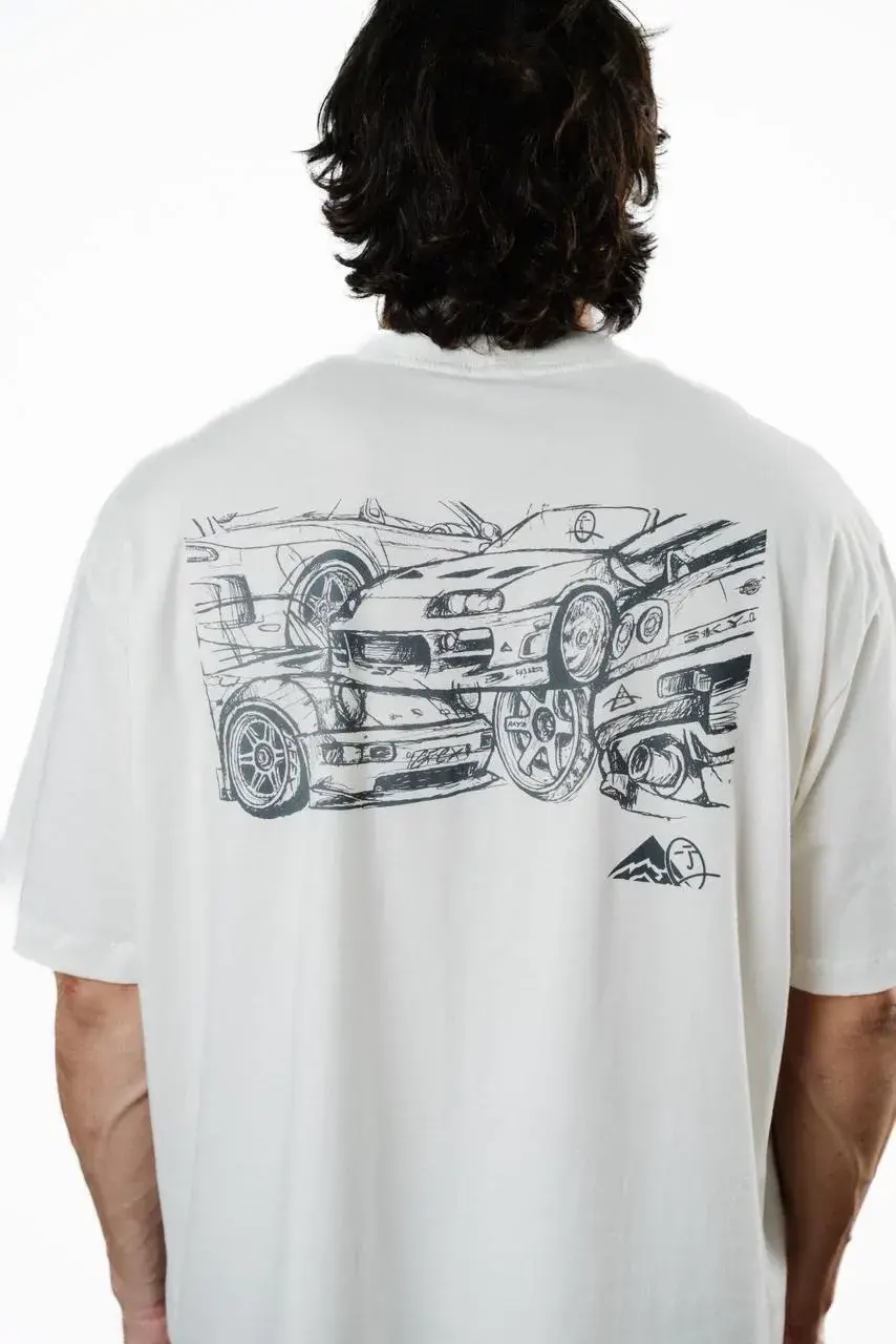 Camiseta AMBITION off white, costas