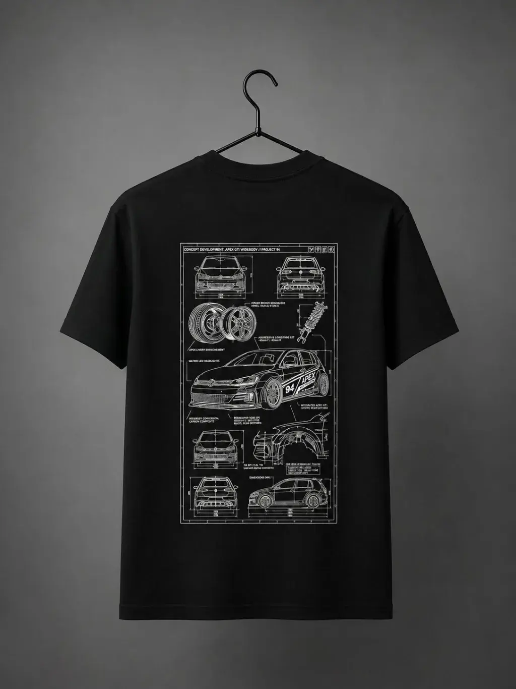 Camiseta Apex GTI edition preta, frente