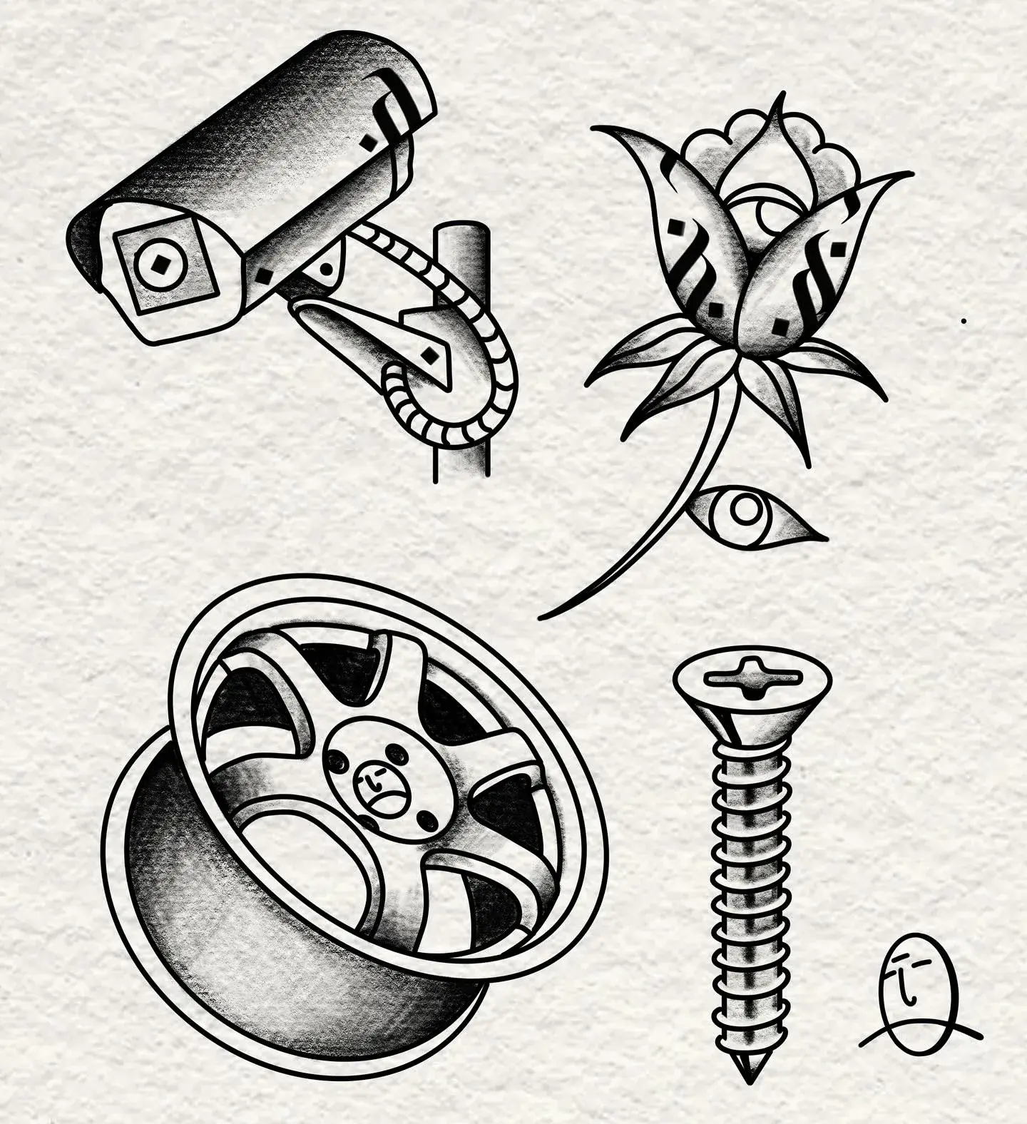 Flash: roda, parafuso e flor